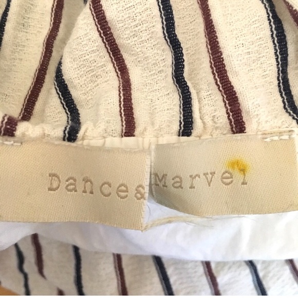 10/$63 sale Dance & Marvel Summer linen cotton stripe ruffle off the shoulder - Picture 6 of 6